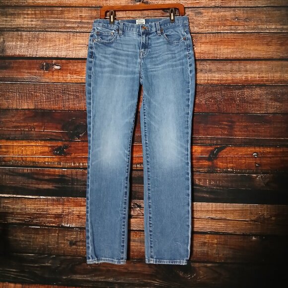 J Crew Jeans Size 28 Slim Broken In Boyfriend Blue Denim Distressed - Picture 2 of 10